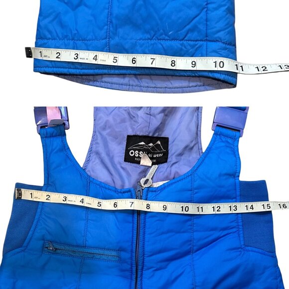 Ossi Skiwear Women’s L Ski Bib Snow Pants Blue Insulated Water Resistant VTG 80s - Picture 7 of 13